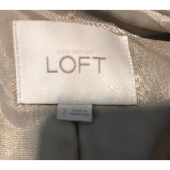 Loft Jacket 2 Short Wool Blend Peplum Ruffle Neckline  Corpcore Business Dressy - Picture 3 of 6